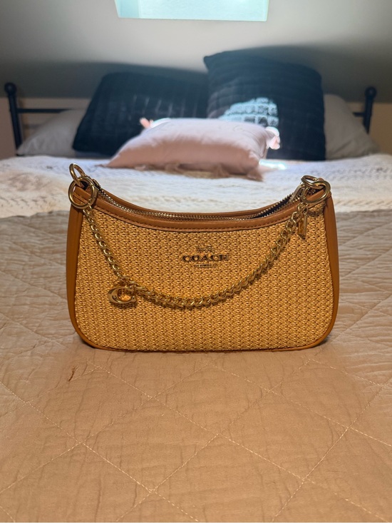Coach Handbags - Coach Teri Straw Shoulder Bag